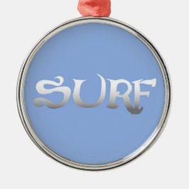 Surf medaille metalen ornament