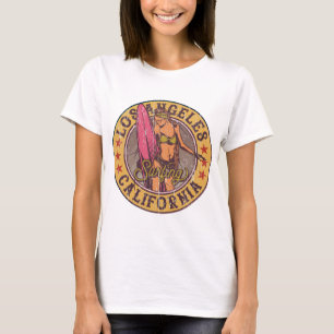 Surf meisje uit Los Angeles California logo T-shirt