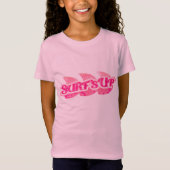 Surf-meisjes heldere roze golven op roze t-shirt (Voorkant)