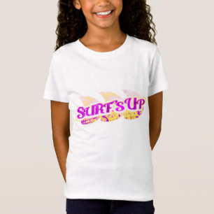 Surf meisjes paars en geel t-shirt
