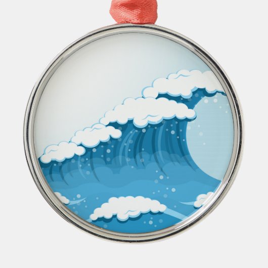 Surf met blauwe golven en oceaan metalen ornament (Voorkant)
