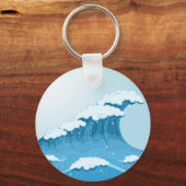 Surf met blauwe golven en oceaan sleutelhanger (Voorkant)
