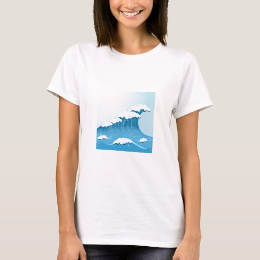 Surf met blauwe golven en oceaan t-shirt (Voorkant)
