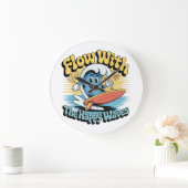 Surf met de gelukkige golven grote klok (Huis)