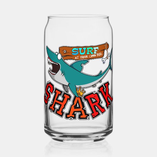 Surf met de haai blikvorm glas (Voorkant)