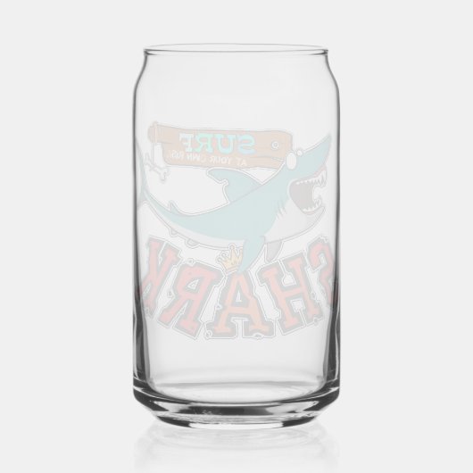 Surf met de haai blikvorm glas (Achterkant)