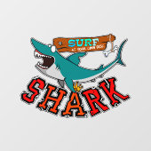 Surf met de haai raamsticker (Vel)