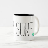 Surf met Green Wave Tweekleurige Koffiemok (Voorkant rechts)
