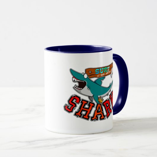Surf met haai mok (Voorkant rechts)