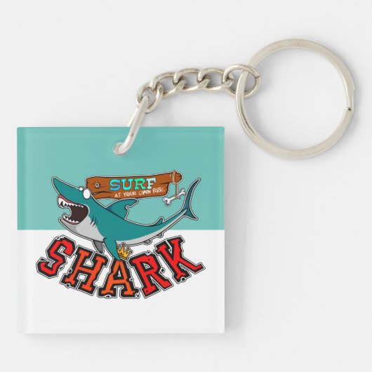Surf met haai sleutelhanger (Achterkant)