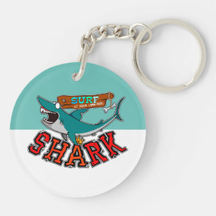 Surf met haai sleutelhanger