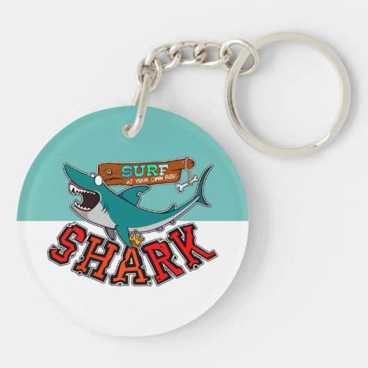 Surf met haai sleutelhanger (Achterkant)