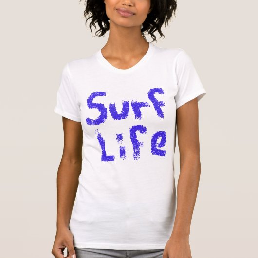 Surf met sprayverf blauw t-shirt (Voorkant)