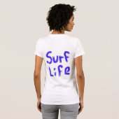 Surf met sprayverf blauw t-shirt (Achterkant volledig)