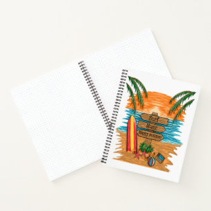 surf muziek gelukkige zomer notitieboek