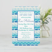 Surf "N Fishies Nautical Baby Sip and See Kaart (Staand voorkant)