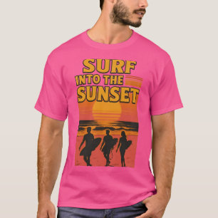 Surf naar de Zonsondergang - Vintage Surf T-shirt