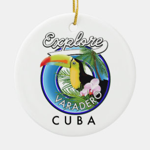 Surf naar Varadero Cuba op logo Keramisch Ornament