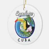 Surf naar Varadero Cuba op logo Keramisch Ornament (Links)