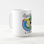 Surf naar Varadero Cuba op logo Koffiemok (Voorkant links)