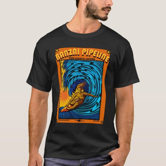 SURF NORTH SHORE HAWAII OAHU T-SHIRT (Voorkant)