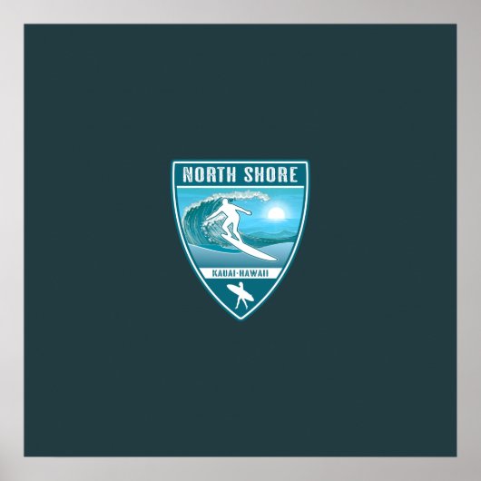 Surf North Shore Kauai Hawaii Poster (Voorkant)