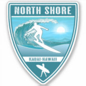Surf North Shore Kauai Hawaii Sticker (Voorkant)