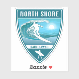 Surf North Shore Oahu Hawaii Sticker