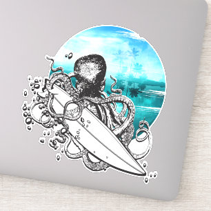 Surf Octopus Zomer Oceaan Eiland Sticker
