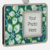SURF oerwoud (BLAUWGROEN COMBO) Verzilverd Omlijst Ornament (Rechts)