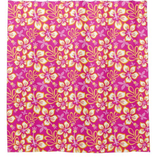 SURF oerwoud (HOT PINK COMBO) Douchegordijn (Voorkant)