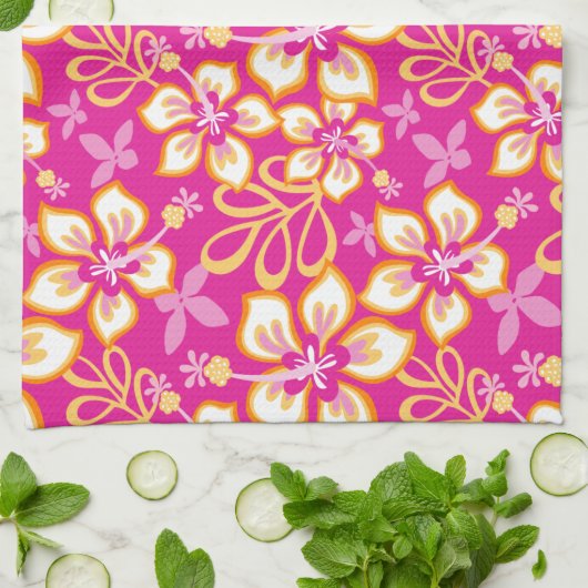 SURF oerwoud (HOT PINK COMBO) Theedoek (Gevouwen)