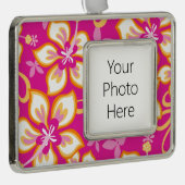 SURF oerwoud (PINK COMBO) Verzilverd Omlijst Ornament (Rechts)