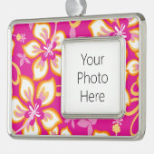 SURF oerwoud (PINK COMBO) Verzilverd Omlijst Ornament (Links)