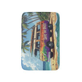 Surf Of Bust Groovy Retro Hippie Surfer Strand Bus Badmat (Voorkant Verticaal)