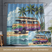 Surf Of Bust Groovy Retro Hippie Surfer Strand Bus Badmat