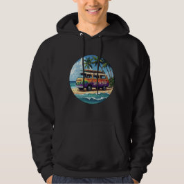 Surf Of Bust Groovy Retro Hippie Surfer Strand Bus Hoodie
