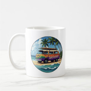 Surf Of Bust Groovy Retro Hippie Surfer Strand Bus Koffiemok