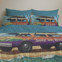 Surf Of Bust Groovy Retro Hippie Surfer Strand Bus Kussensloop