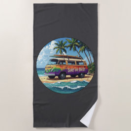 Surf Of Misse | Groovy Retro Hippie Surfer Bus Strandlaken