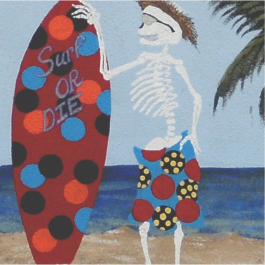 Surf of sterven sticker (Voorkant)