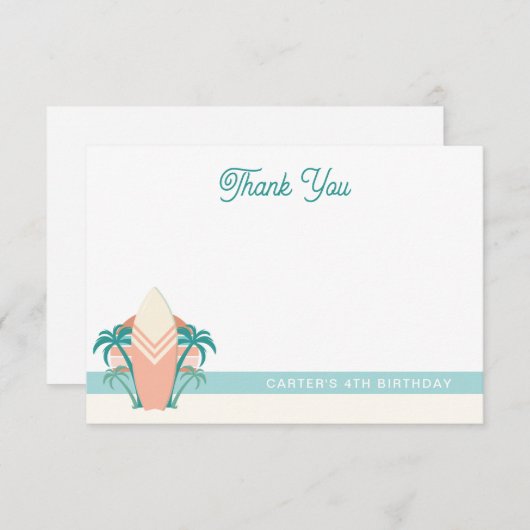 Surf omhoog achterband - Hartelijk dank Bedankkaart (Voorkant / Achterkant)