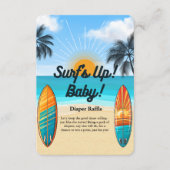 Surf omhoog Baby - Baby shower Informatiekaartje (Voorkant)