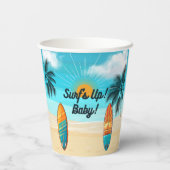 Surf omhoog Baby - Baby shower Papieren Bekers (Achterkant)