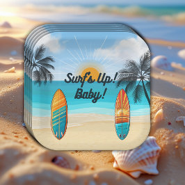 Surf omhoog Baby - Baby shower Papieren Bordje