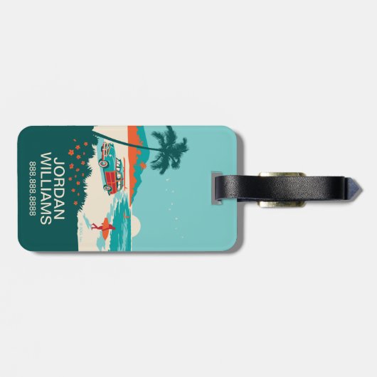 Surf omhoog bagagelabel (Achterkant horizontaal)