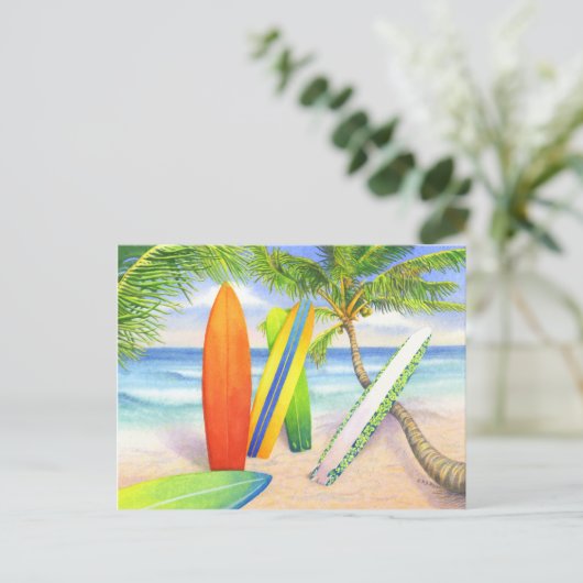 Surf omhoog! briefkaart (Staand voorkant)