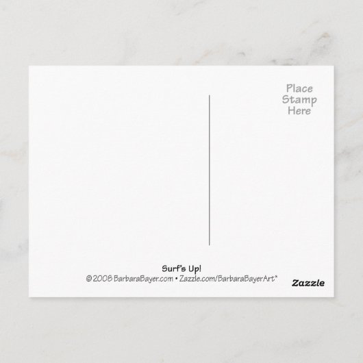 Surf omhoog! briefkaart (Achterkant)