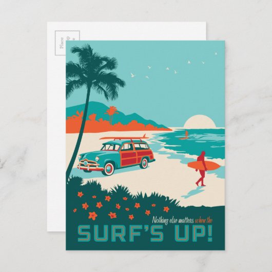 Surf omhoog briefkaart (Voorkant / Achterkant)