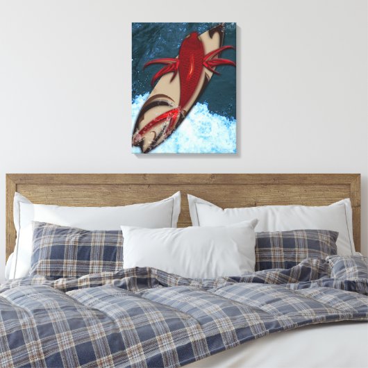 Surf omhoog canvas afdruk (Insitu (Slaapkamer))